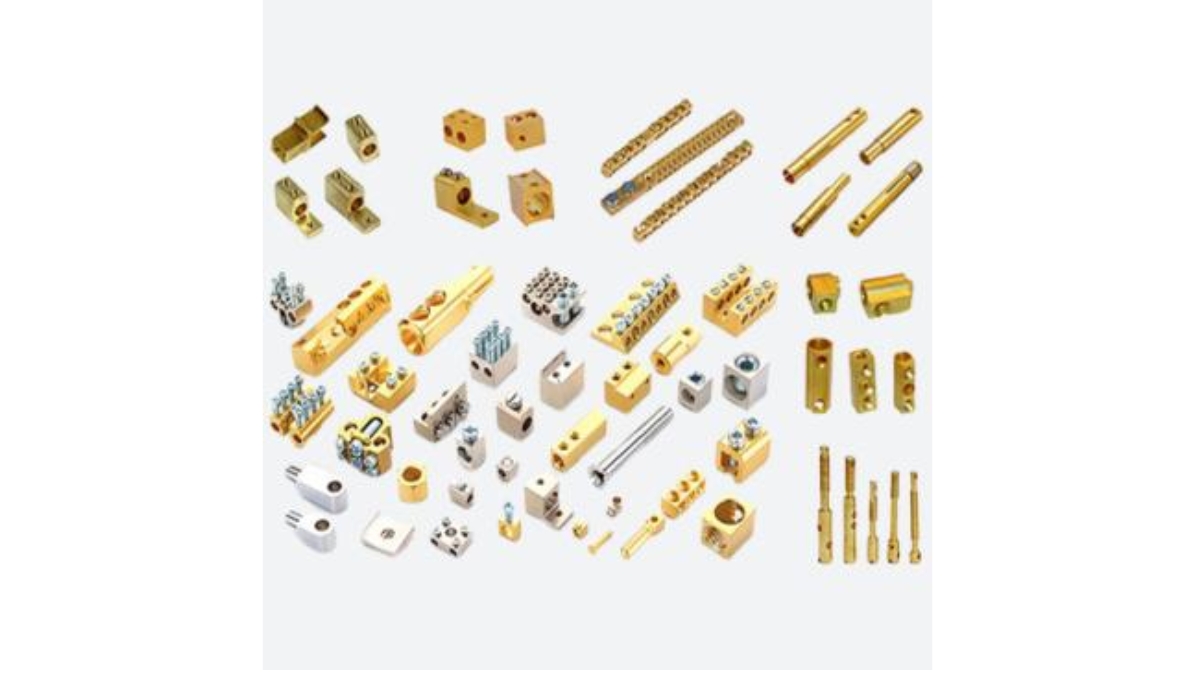 wide range of brass and metal components/connectors-likely electrical and industrial fittings -pnn